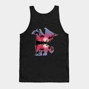 Dragon Beautiful Sunset Beach Palm Tree Tank Top